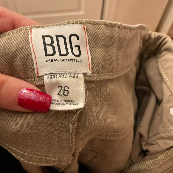 Urban Outfitters BDG High & Wide Jean green stripe US 26 Waist - Picture 4 of 4